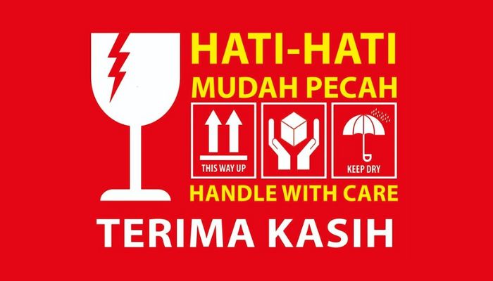 simbol gambar barang mudah pecah