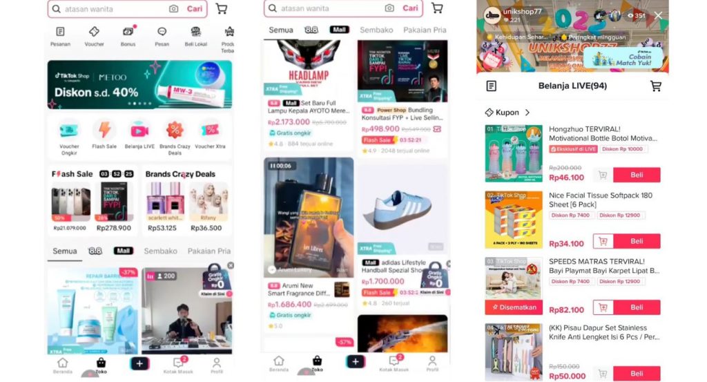 cara belanja online di tiktok
